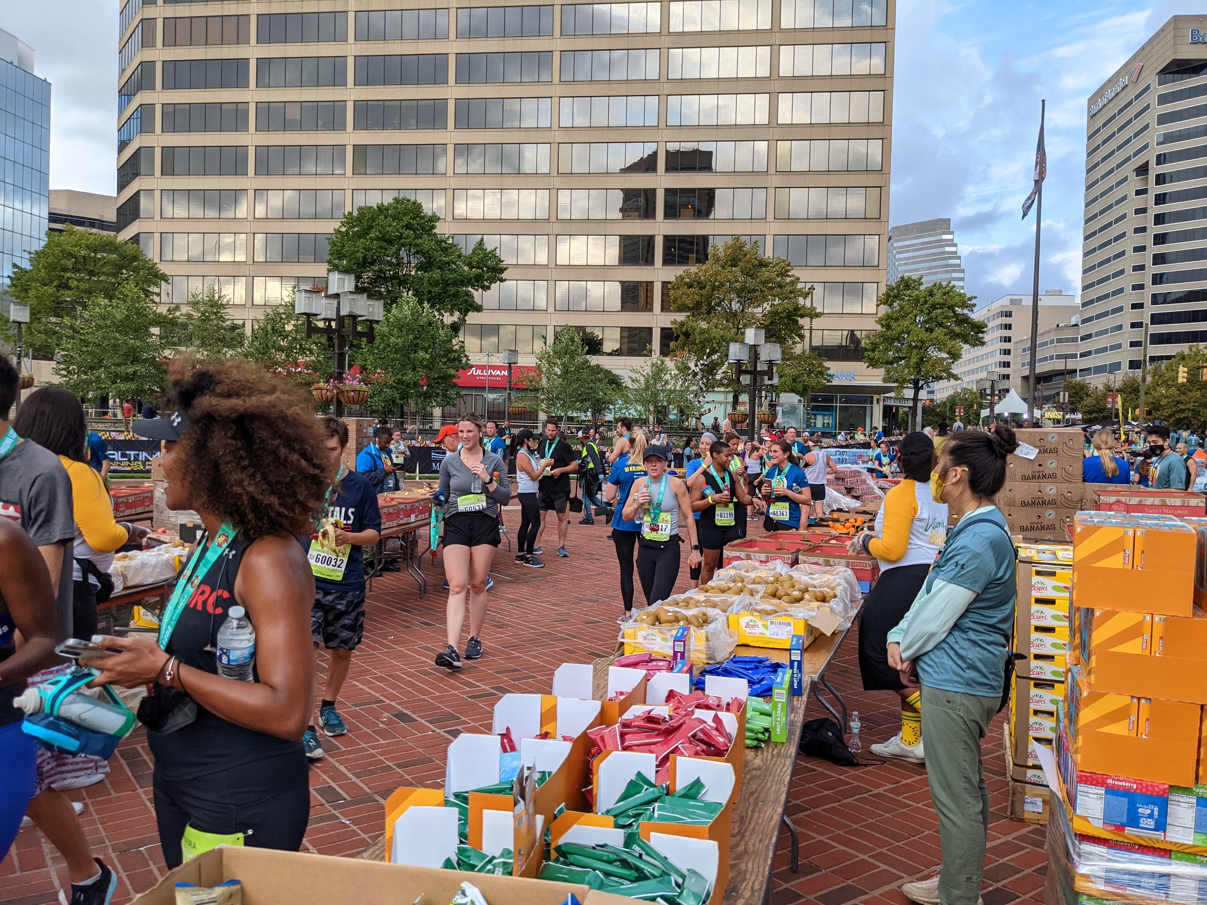 Finishers getting food Finishers getting food